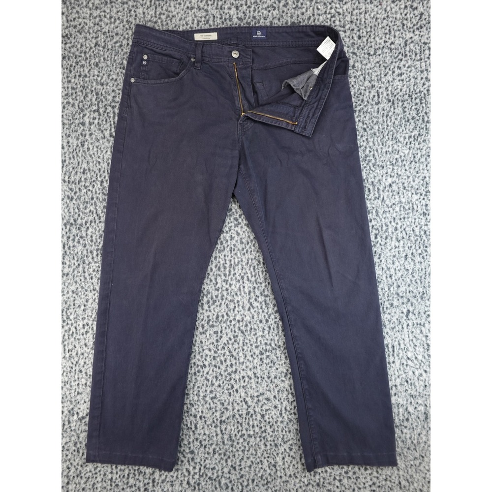 AG Adriano Goldschmied The Graduate Pants Mens 34 Navy Blue Tailored Leg
